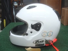 Zamp FSA-1 Small White Gloss Finish Auto Motorcycle Helmet with HANS Quick Click