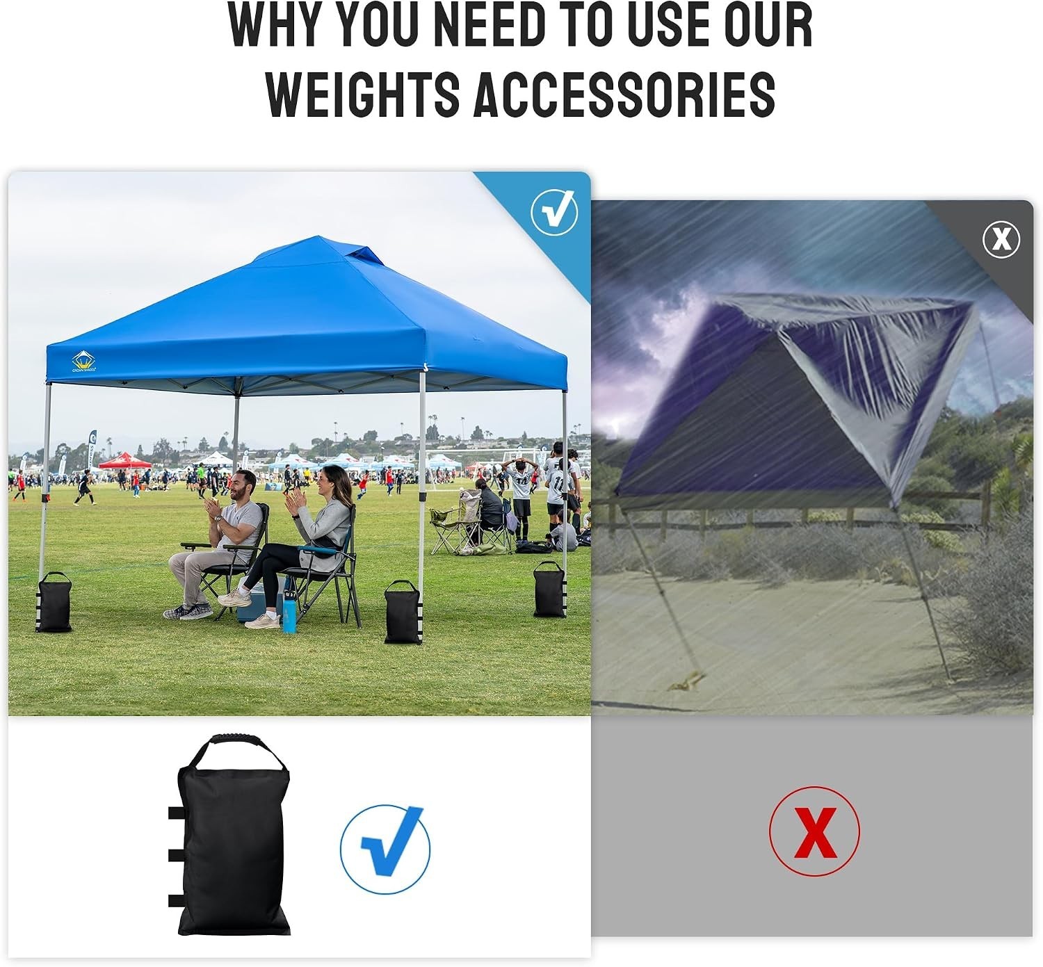как выглядит Heavy-Duty Canopy Sand Bags Set of 4 - 120 LBS Windproof Design in Black фото