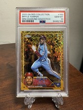 2023 Topps Gilded Mini Diamond Gold Etch #100 BRYCE HARPER /50 PSA 10