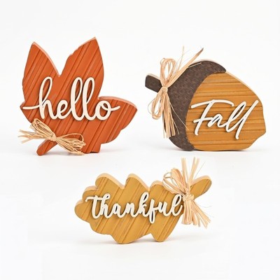 Valery Madelyn Fall Decorations for Home, 3Pcs Medium, Yellow Orange Brown