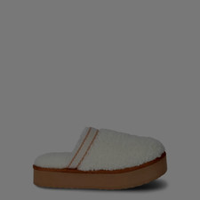 Joyspun Women's Teddy Fleece Platform Fleece Slippers Size 8 New W Tags In/Out