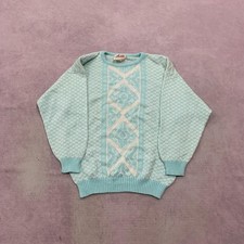 Vintage Knitted Jumper abstract patterned knit sweater Women's M 12-14 