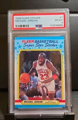 MICHAEL JORDAN ● 1988-89 Fleer Sticker #7 ● PSA 4 ● 3rd Year Card ● Low Gem Rate