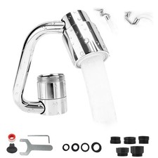U-Shaped Faucet Extender with 1080  Rotation  Dual Spray Modes   Stainless S...
