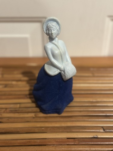 Vintage AVON Skater's Waltz Charasma Cologne (BLUE) Full Bottle Skirt Is Velour