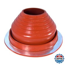 Dektite #5 Red Silicone Roof Pipe Flashing High Temp Round Base 4-1/4"-7-1/2"