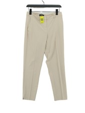 Mango Women's Suit Trousers UK 8 Cream Polyester