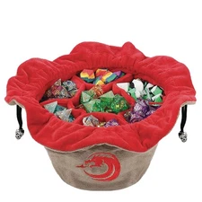 Drawstring Brown Sectional Dice Pouch