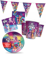 My Little Pony 37-Tlg. Party Set – Teller, Becher, Servietten, Wimpel Geburtstag