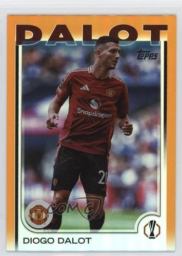 2024-25 Topps UEFA Club Competitions Orange Foilboard 2/25 Diogo Dalot #83
