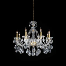 Empire Crystal Teardrop Chandelier 28"