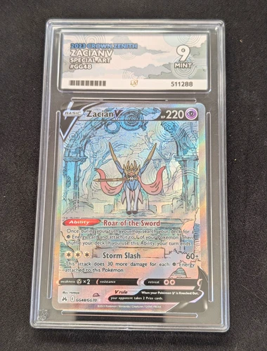 Pokemon Card Zacian V Alt Art GG48, Crown Zenith, Ace 9 Art Match