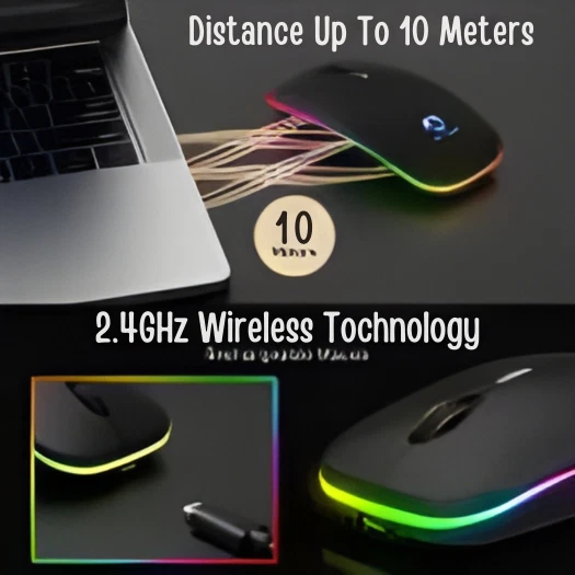 Rechargeable RGB Mouse Wireless BT+2.4G Dual Mode | Silent | ZAIT TEAM - Image 3 of 4