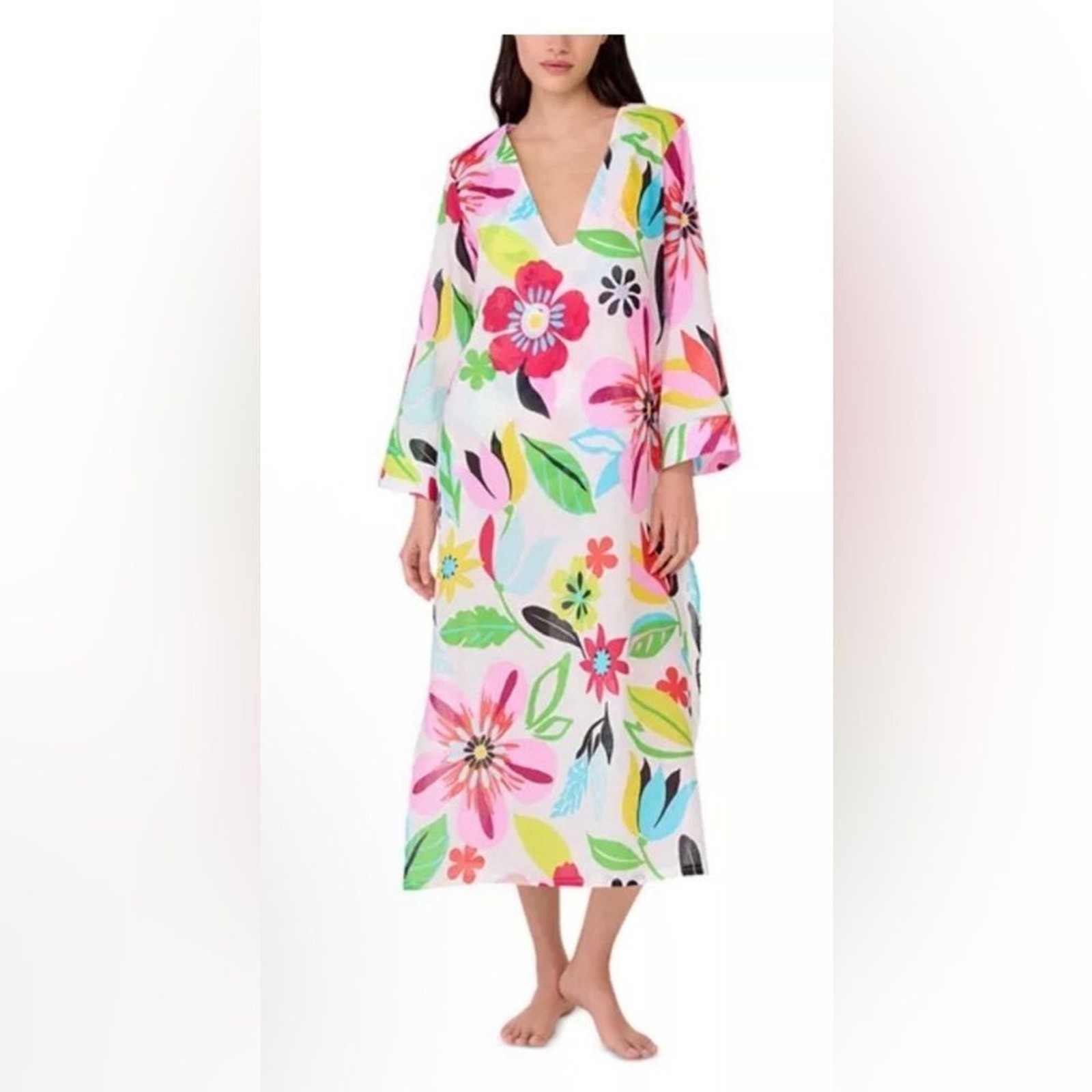 Kate Spade New York V Neck Floral Caftan Size XS NWT thumbnail 2