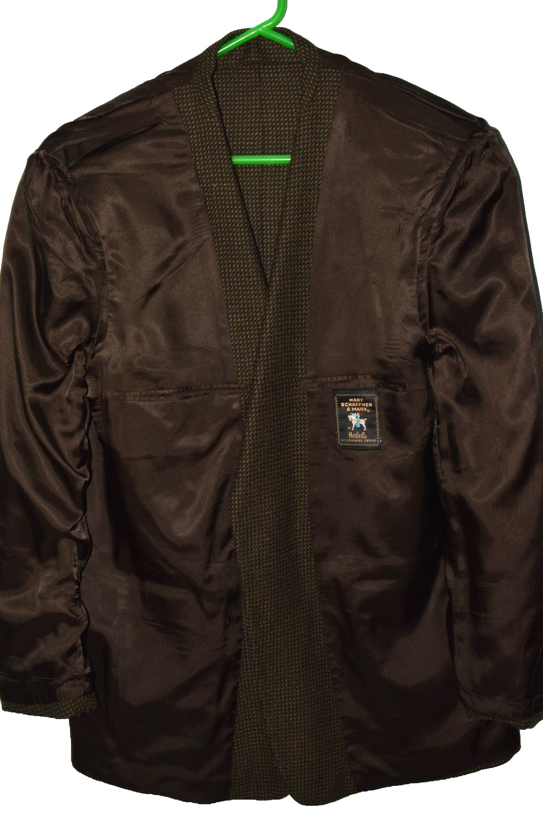 RARE 42R HART SCHAFFNER & MARX Black Tan/Gold Nail head Sport Coat Jacket blazer