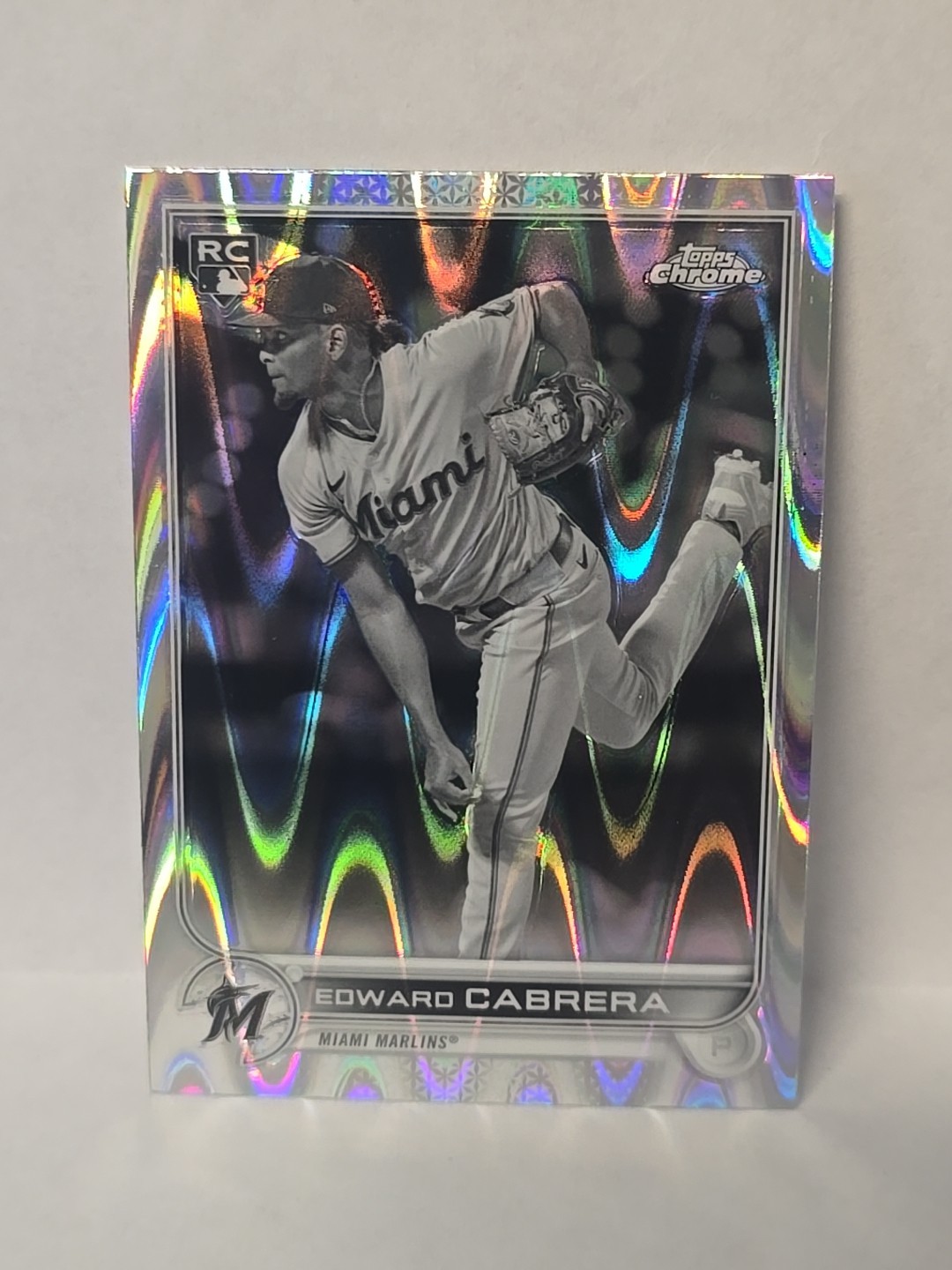 2022 Topps Chrome Sonic  Edward Cabrera #64 Black & White RayWave Refractor (RC)
