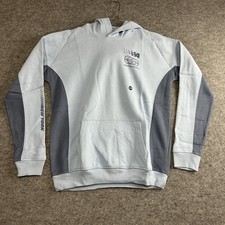 Abercrombie Kids Hoodie Sweatshirt Youth 15/16, Blue Grey Relaxed Fit Graphic