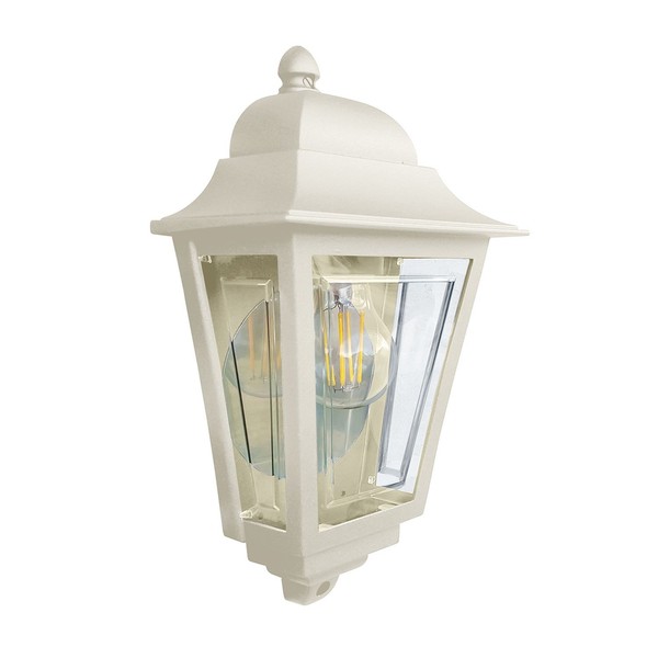 AußEnleuchte Wandlampe IP44 H: 32,5 Cm In Creme Rustikal E27 Aluminium Haus Hof-image