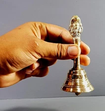 Garuda Sheshanag Brass Pooja Ghanti Pooja, Religious Item small bell 4" Height