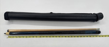 Vintage Players Pool Cue Stick Billiard Black Blue 2 Piece  Carrying Hard Case