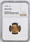1944 Lincoln Wheat Cent Penny NGC MS-67 RD