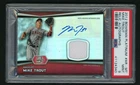 MIKE TROUT SIGNED 2012 BOWMAN PLATINUM GAME USED JERSEY RELIC ROOKIE CARD PSA 9