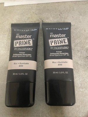 2X Maybelline Master Prime By Facestudio Primer Base ,SPF 30 Blur+Illuminate 200