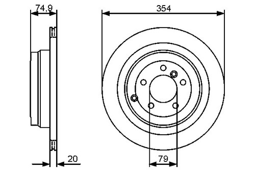 2x Brake Discs Pair Vented fits RANGE ROVER Mk3 L322 3.6D Rear 06 to 12 354mm - Picture 6 of 6