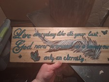 Wooden Warning Wall Plaque with Bulldog Graphic   Humorous Brown Dog Sign