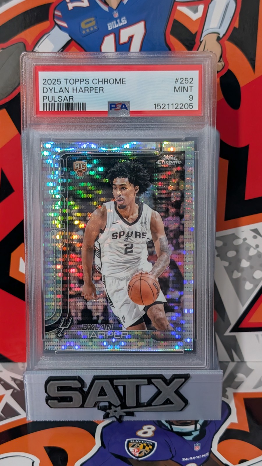 2025-26 Topps Chrome - Dylan Harper #252 Pulsar Refractor (RC) PSA 9