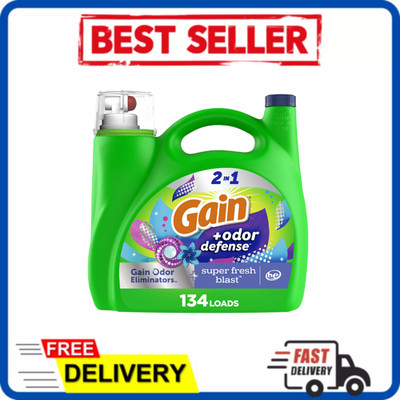 Gain Odor Defense Liquid Laundry Detergent Super Fresh Blast 194 fl oz 134 Loads