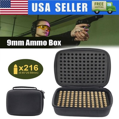 216 Rounds 9mm Ammo Box  Ammunition Storage Bag Bullet Holder Case Outdoor