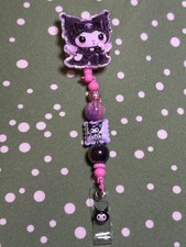 Kuromi - ID - Beaded Reel Badge - Holder Retractable