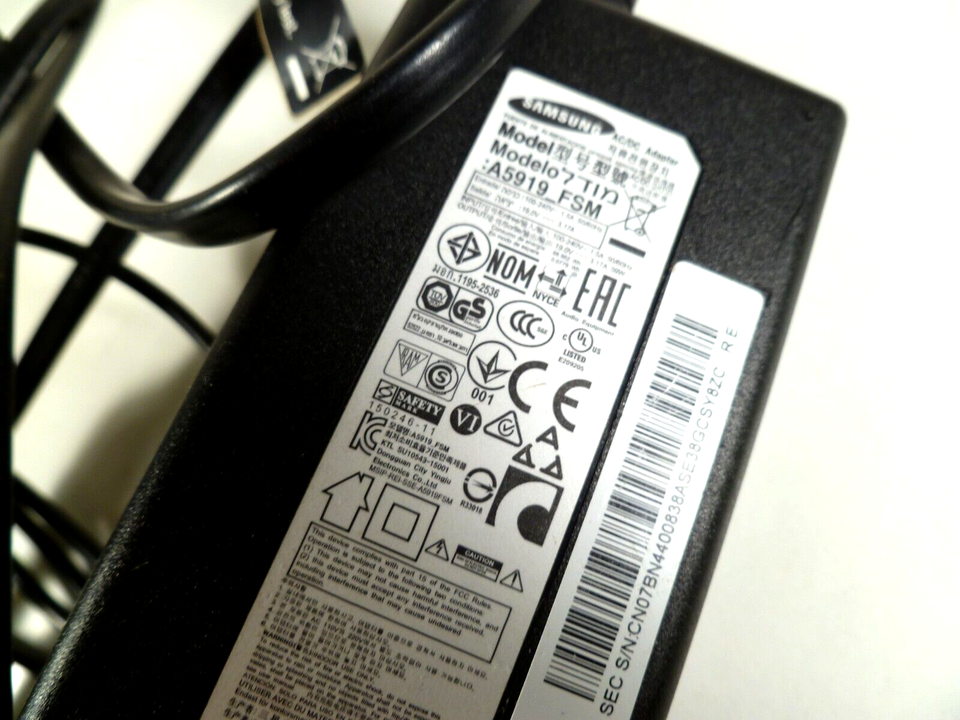 OEM Samsung 59w AC Power Adapter (A5919_RDY) with Power Cable 19V 3.11A ...