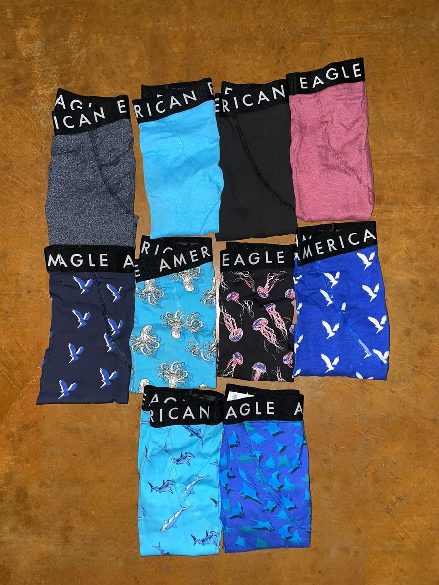American Eagle Underwear 10 Pack Classic 6” Flex Boxer Briefs, Men’s Size  Large