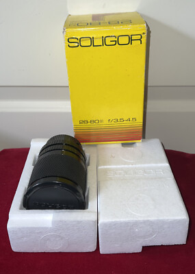 Soligor 28-80mm f/3.5-4.5 Camera Lens, No. 383072931, w/caps