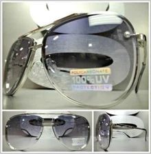 Men or Women Classic Elegant RETRO Style SUNGLASSES Silver Metal Frame Gray Lens