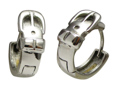 Kikuchi Ohrringe Herren klapp Creolen Edelstahl Ohrstecker Huggies silber Gürtel