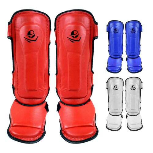 Classic Colored Shin Instep Guard MMA Boxing Muay Thai Protection Training - Picture 1 of 11