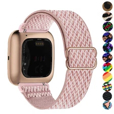 Soft Nylon Strap Elastic Watch Band Woven Loop For Fitbit Versa / Versa 2 / Lite