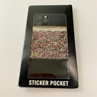 No Boundaries Cell Phone Sticker Pocket Credit Card Holder Glitter Heart Black