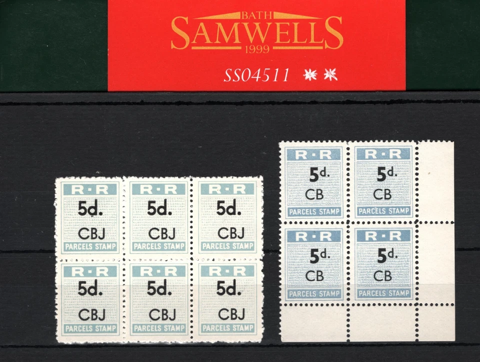 Paquetes de RHODESIA RAILWAYS 2 bloques de 6 y 4 sobreimpresiones 5d CB & CBJ como nuevos UMM SS4511 Foto 3 de 4