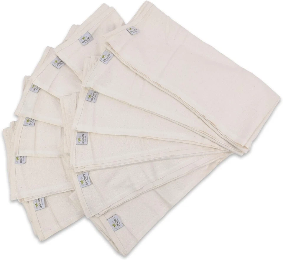 Cost-Saving Organic Baby Diapers - 12 Natural Birdseye Cloth Nappies, 27x30.5 - Image 4 of 4