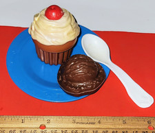 Vintage Fisher Price Fun With Food Yummy Dessert Lot Ice Cream Cupcake W Spoon