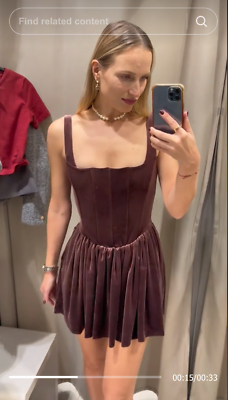 ZARA BNWT GATHERED CORSETRY-INSPIRED DRESS ALL SIZES REF. MAROON | 4764/287 | eBay ZARA BNWT GATHERED CORSETRY-INSPIRED DRESS ALL SIZES REF. MAROON | 4764/287 | eBay