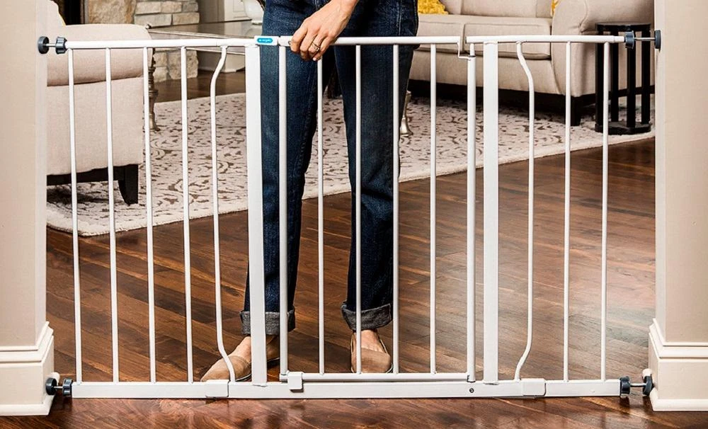 Baby Gate Wide Extension Safety Stairs Kitchen Door Baby Proof Steel Dog Pets PK
