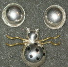 .925 Sterling Silver MEXICO - 1.5" SPIDER Brooch + 1" Round Earrings Tot:33 g. — photo 3