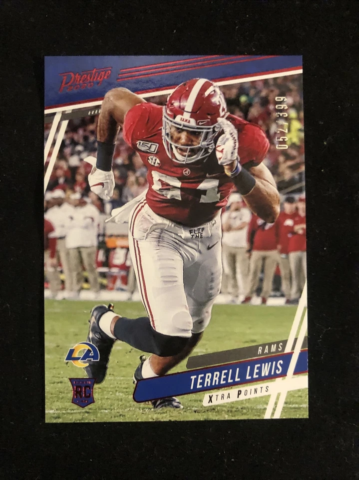 2020 Panini Prestige Terrell Lewis Rookie Auto w/ Base #291 & Red Xtra #052/399 - Image 3 of 4