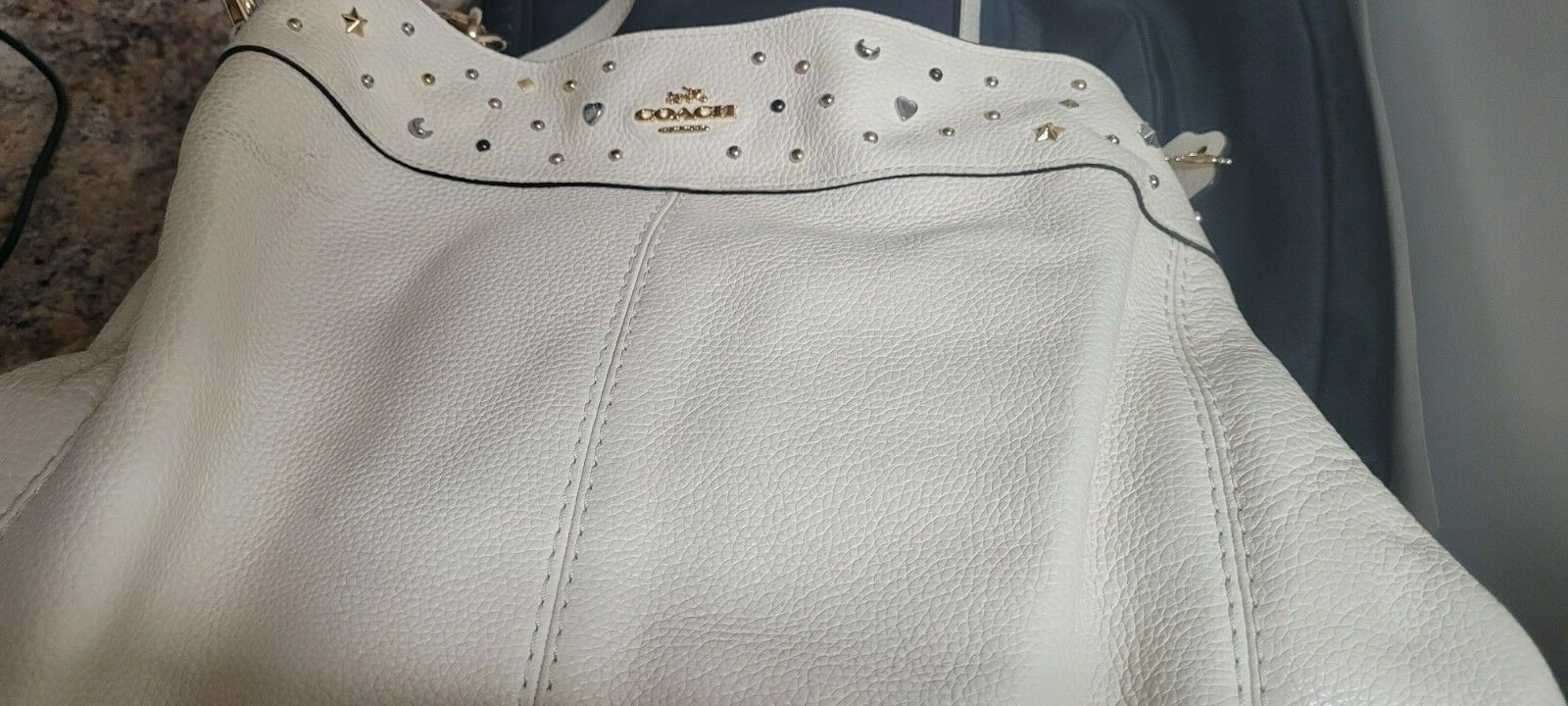 Lexi Chalk Coach Shoulder purse F22314, Ivory Color, only used once