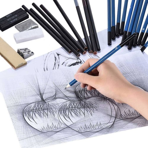 96PCS Drawing Sketching Colouring Art Kit Professional Artist Pencils Set Adult - Picture 7 of 12
